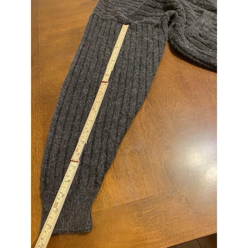 Vtg John Blair Cardigan Ribbed ButtonUp Large Charcoal Grey Grandpacore Academia - Picture 6 of 7